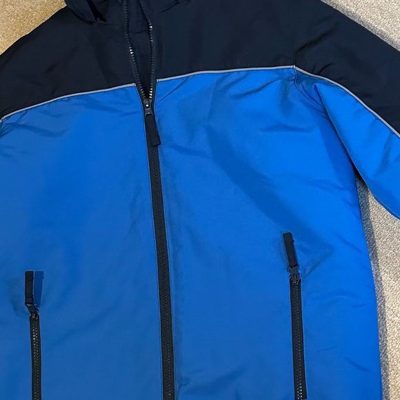 Kids winter coat - Athletech - boys size L 10/12 hooded blue black - Picture 9 of 13
